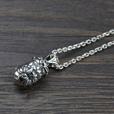 現貨+預購 925純銀項鍊嘎烏盒吊墜-光面蓮花復古母親節情人節禮物男女飾品73ux2【獨家進口】【米蘭精品】