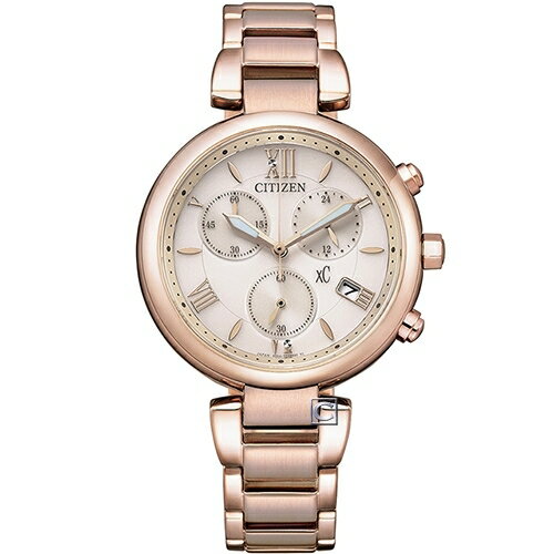 CITIZEN 星辰錶 xC 水耀光情人節限定女錶(FB1452-58W)-35mm-粉面全玫瑰金鋼帶【刷卡回饋 分期0利率】【APP下單點數13倍送】