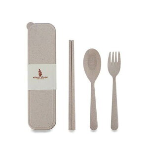 小麥秸稈餐具筷子叉勺三件組『Marc Jacobs旗艦店』顏色隨機 D020368