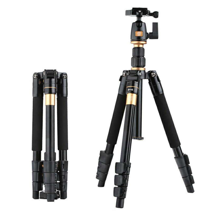 輕裝時代Q555照相機三腳架單反便攜手機三角架支架攝影獨腳架云臺1入