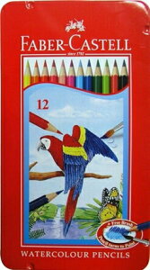Faber-Castell水性色鉛筆紅色精緻鐵盒裝12色組*115913