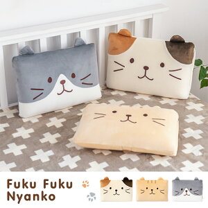 日本貓咪靠枕床頭護腰靠墊日式毛絨卡通可愛辦公室家用沙發枕頭