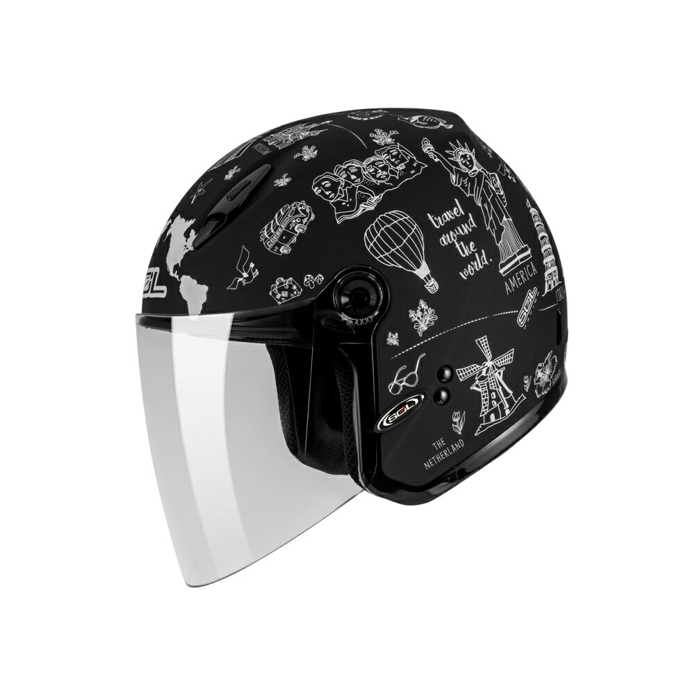 【SOL Helmets】27Y開放式安全帽 (環遊世界_消光黑/白) ｜ SOL安全帽官方商城
