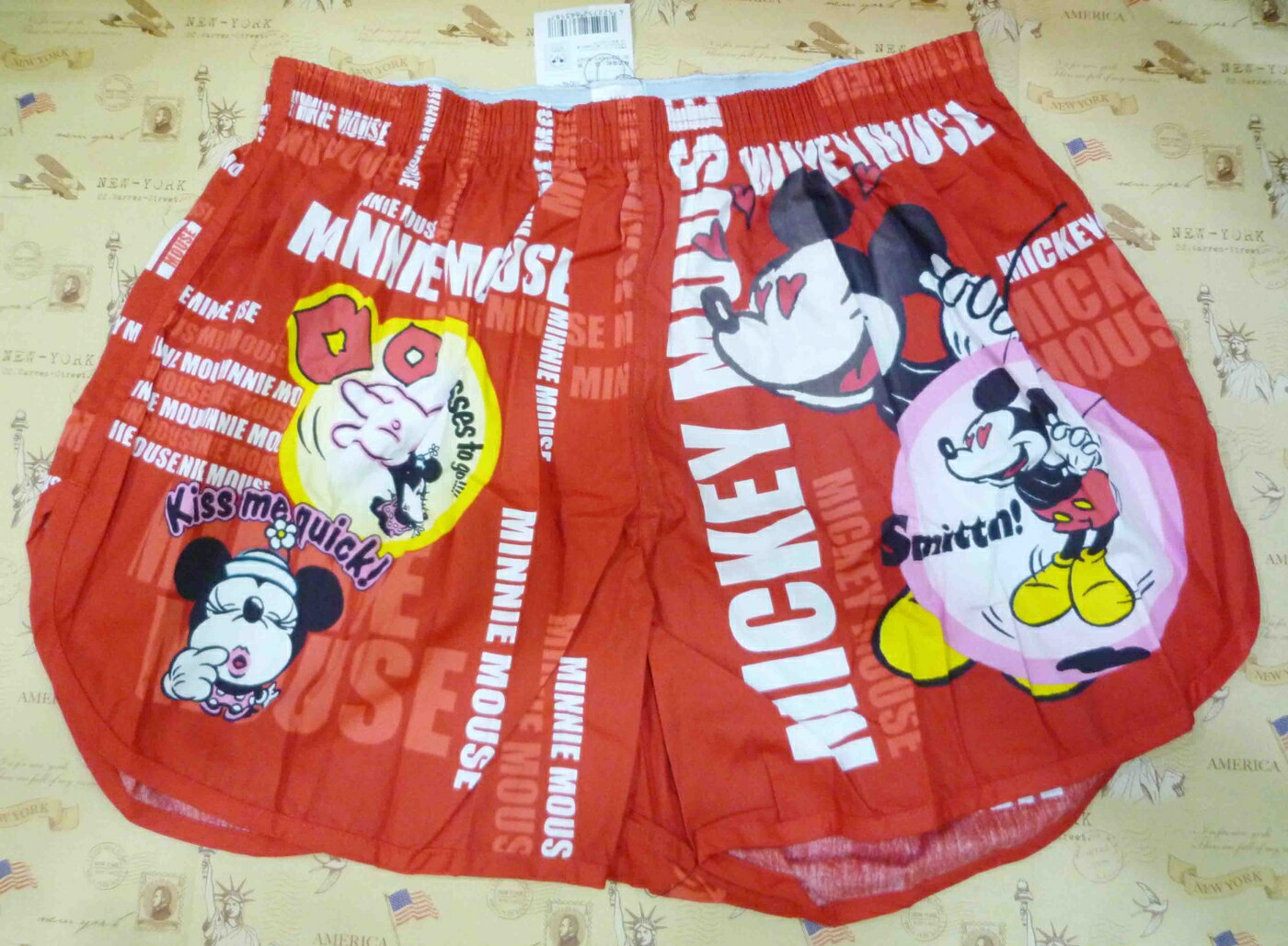 【震撼精品百貨】Micky Mouse 米奇/米妮 DISNEY 平口褲-米妮紅 震撼日式精品百貨