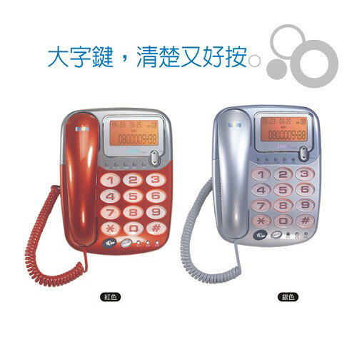 【聲寶SAMPO】 來電顯示型有線電話 HT-W507L(紅色)