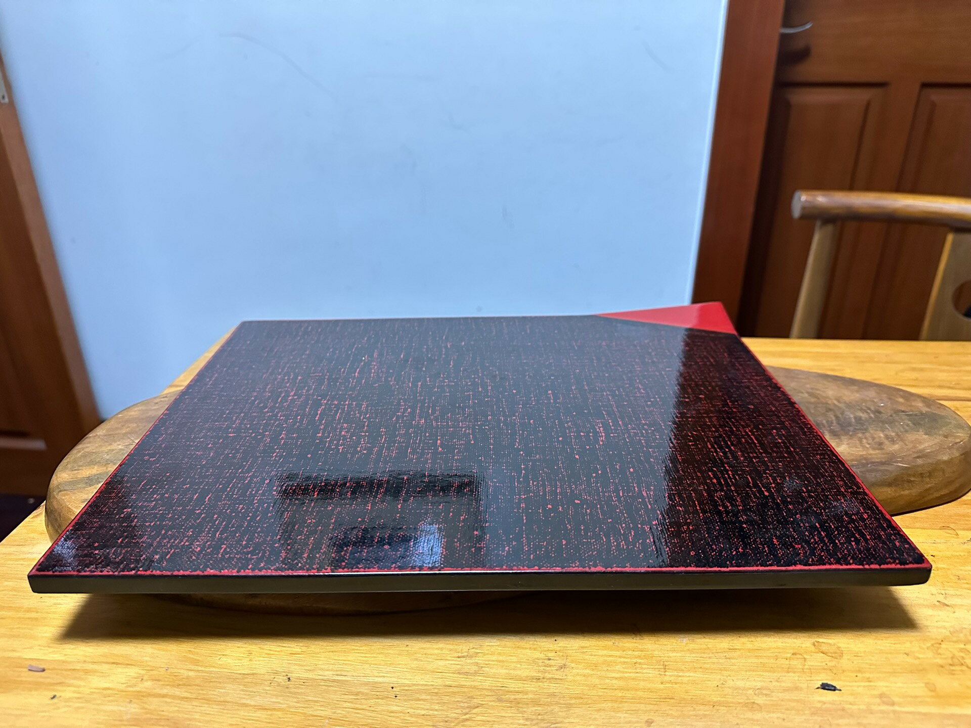 日本中古迴流全新實木南部漆器五彩塗秀衡作分餐盤 茶托茶盤幹泡