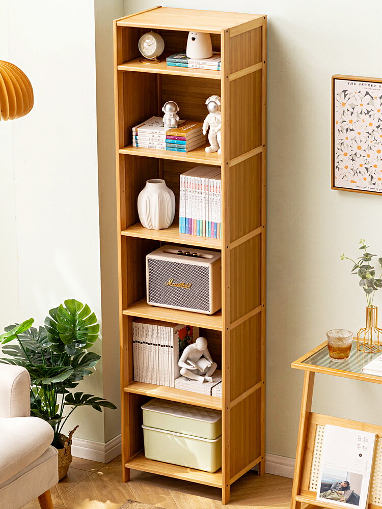 【免運】 書架落地置物架書柜子家用兒童多層客廳簡易靠墻雜物實木儲物收納