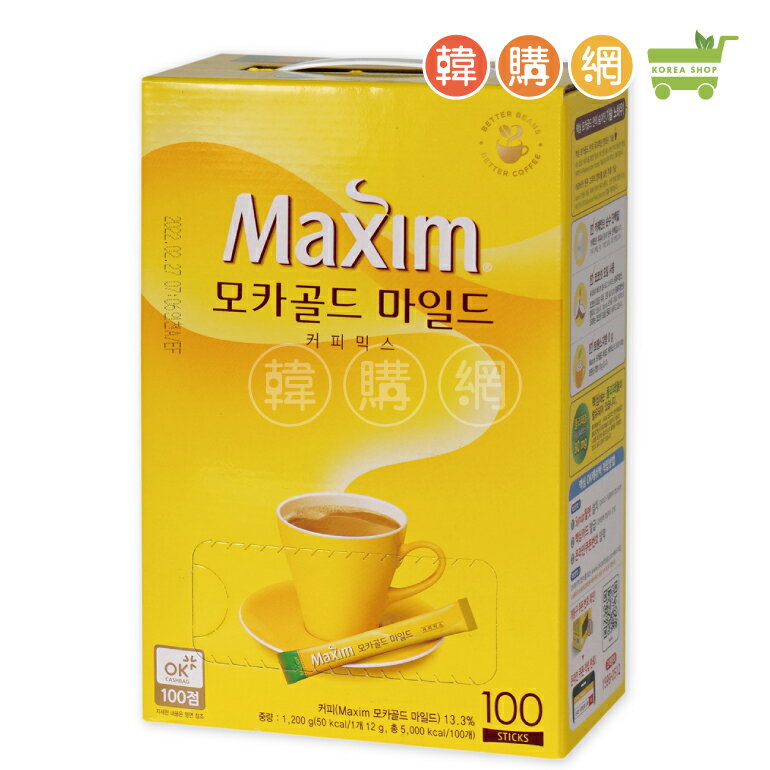 韓國Maxim三合一摩卡咖啡1200g(100入)【韓購網】[CB00007]