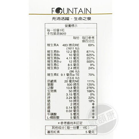 永信活泉Fountain 男性綜合維他命+鋅軟膠囊(90粒/盒)/男性健康補給◆歐頤康 實體藥局◆ 1