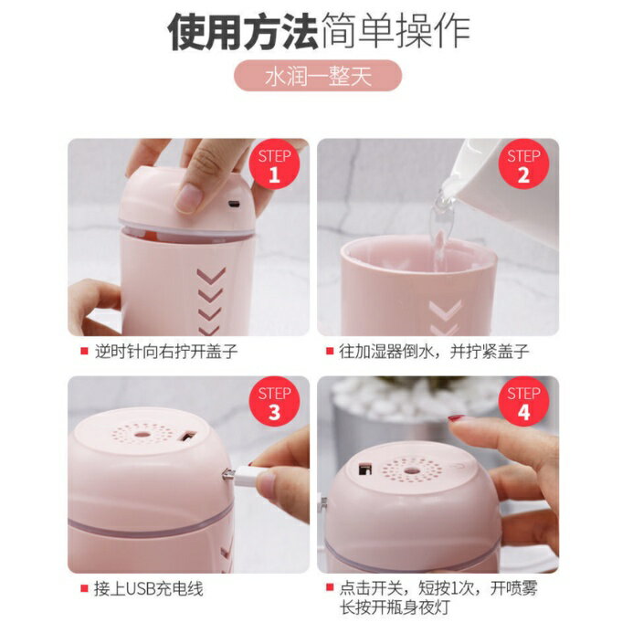 【漫格子】室內加濕器 香薰機 淨化空氣機 居家小型USB噴霧機 香薰霧化機 貓咪 麋鹿 星球夜燈 4