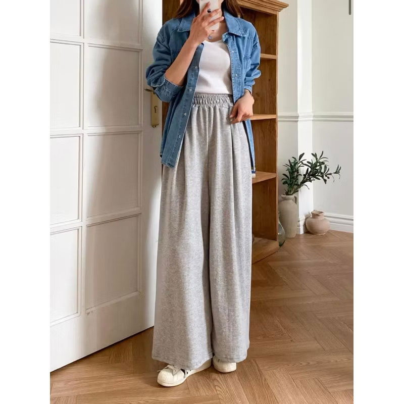 ANNAS 正韓打折大寬褲 修飾腿型打長腿 顯瘦休閒棉褲 6