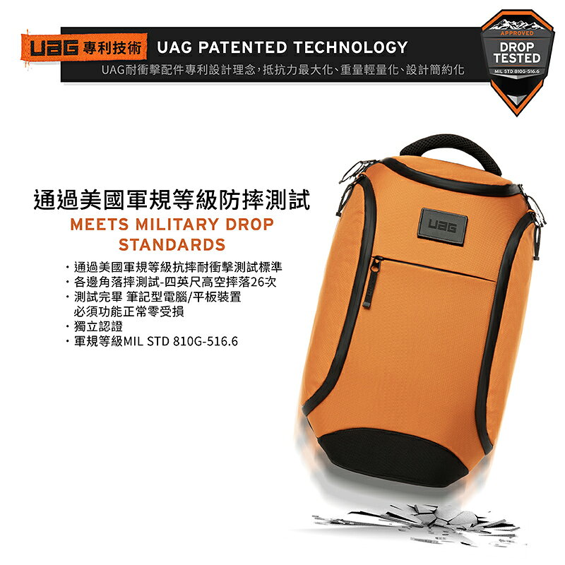 UAG 軍規 防摔 潮流後背包 電腦包 後背包 筆電包 平板包 登山包 運動包 18L 大容量 防撞 5