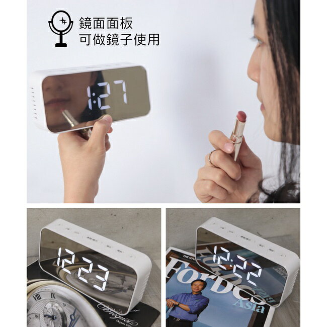 【KINYO】多功能時尚鏡面電子鐘 (TD) 4