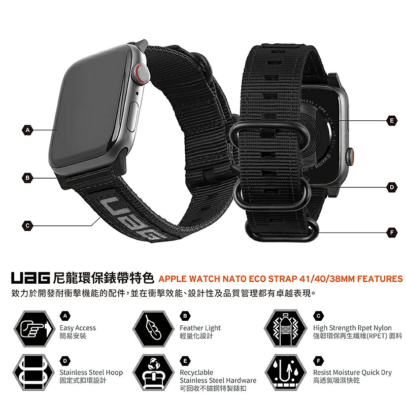 UAG nato 尼龍 腕帶 錶帶 環保 Apple watch 7 SE 38 40 42 44 45 41 mm 3