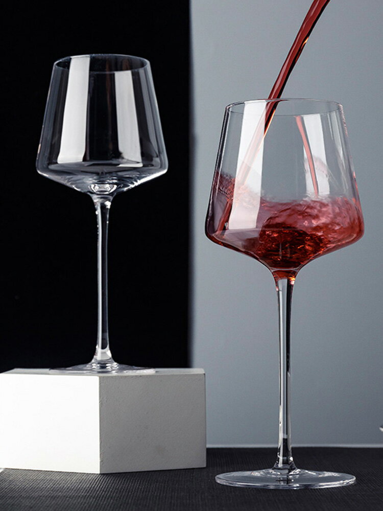 勃艮第紅酒杯高腳杯玻璃酒杯水晶杯套裝家用超大高端香檳杯醒酒器