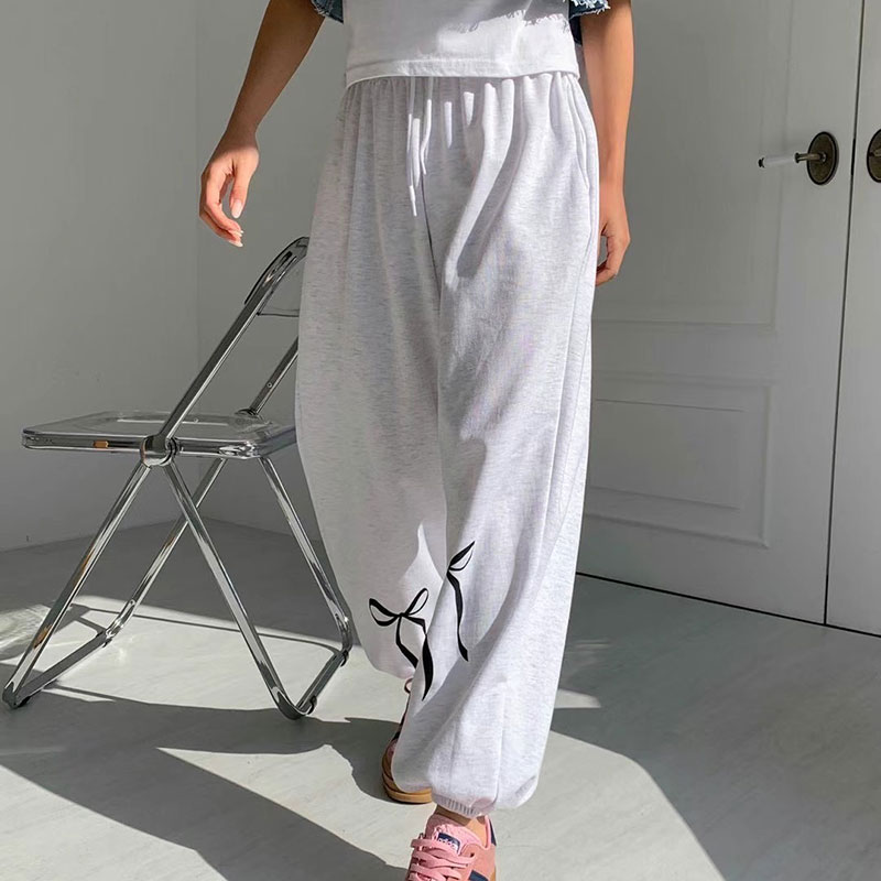 ANNAS 正韓蝴蝶結縮口褲 運動褲 棉褲 大蝴蝶結 浪漫芭蕾舞風格 韓國長褲 5