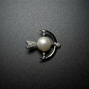 [精石殿］天然珍珠精鑲墜/925純銀精鍍18k