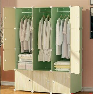 衣櫃 簡易衣柜現代簡約宿舍儲物收納小柜子出租房臥室家用掛塑料布衣櫥TW