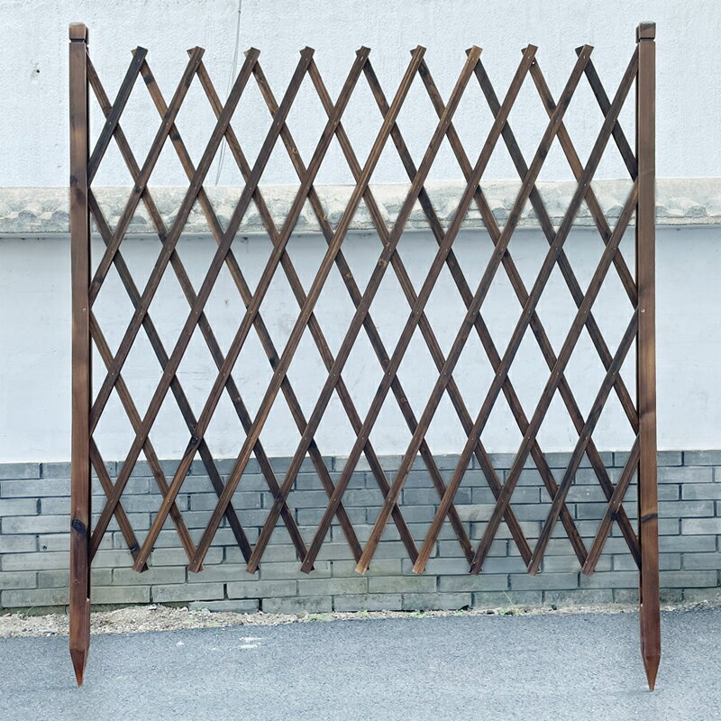 柵欄 庭院柵欄 伸縮柵欄 實木柵欄 庭院木柵欄防腐伸縮圍欄實木籬笆戶外圍墻欄柵花園爬藤架護欄花架【MJ21535】