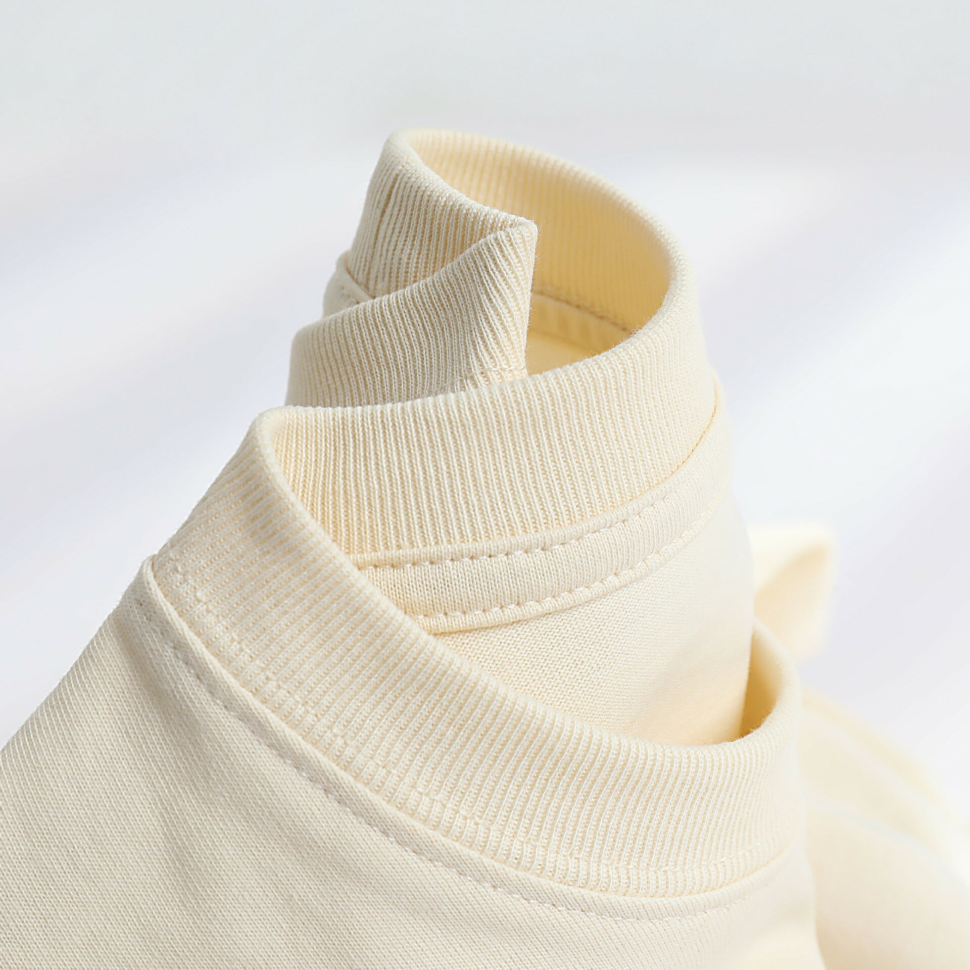 【喜挖】250g內搭內搭衫女春短袖純棉落肩T恤男圓領純色情侶純棉款 3