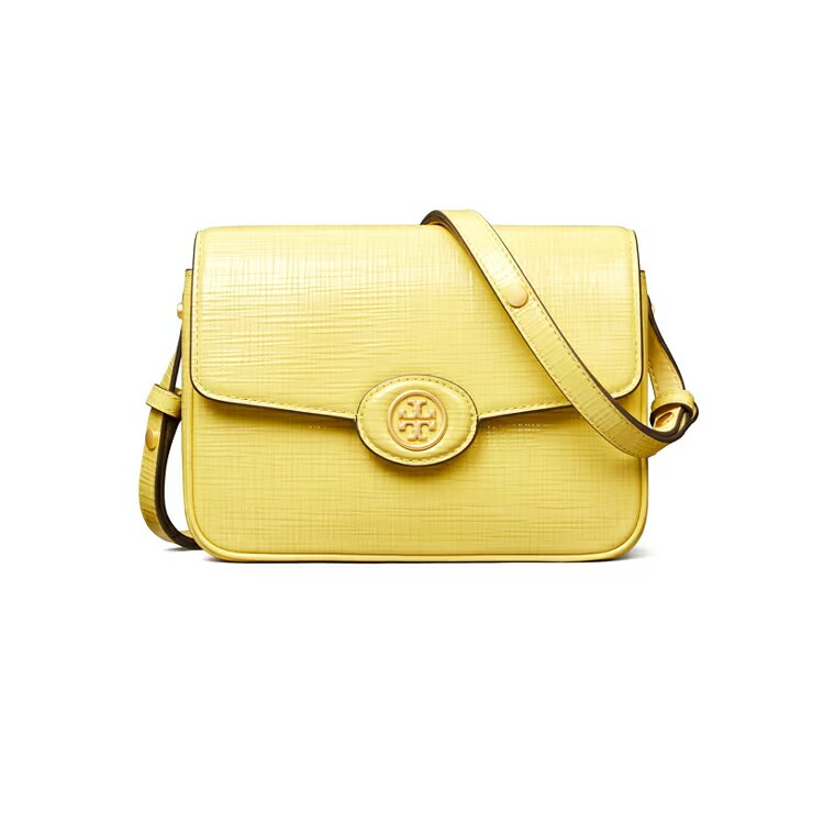 精選★TORY BURCH Robinson 斜紋兩用翻蓋 牛皮革 女款斜跨斜背包 單肩包腋下包 154731~【夏日美包★菲尼斯 國際精品↘3折起】