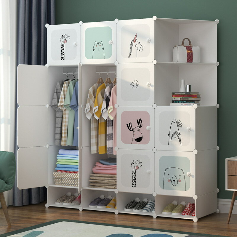 台灣現貨/免運中【組合衣櫃-小清新款】日式防塵組合衣櫃 簡易衣櫃 框架式 2