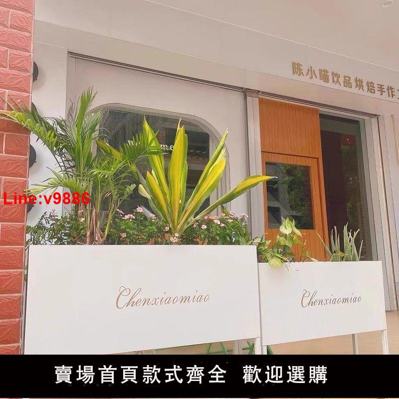 【臺灣公司 超低價】簡約戶外鐵藝花箱咖啡餐廳隔斷圍欄柵欄網格屏風裝飾白色花架花槽