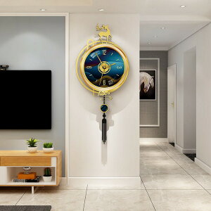 鐘表掛鐘客廳現代輕奢裝飾時鐘創意簡約家用時尚新中式石英鐘