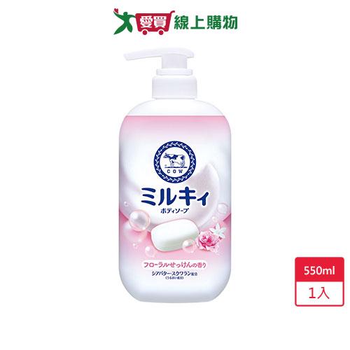 牛乳石鹼牛乳精華沐浴乳玫瑰花香550ml【愛買】