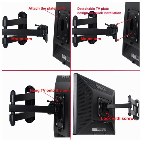 Digiair Videosecu Tilt Swivel Articulating Arm Tv Wall Mount For Most