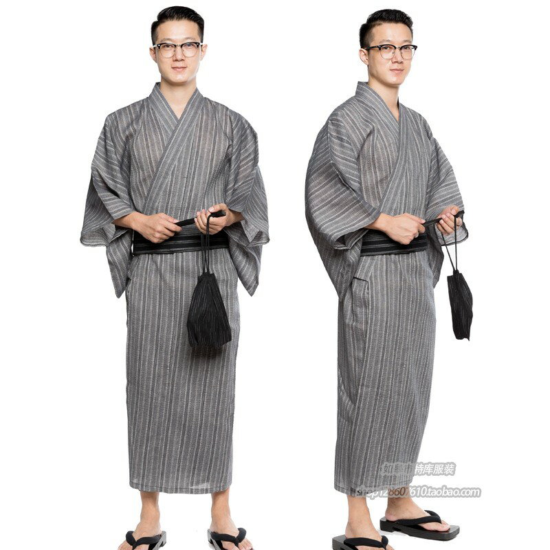 日式和服(男) 2021新款日式浴衣和服夏秋季男式長款浴衣武士長袍沉穩氣質夏日祭『XY20372』