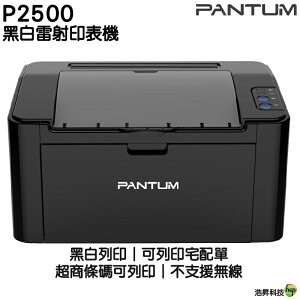 PANTUM 奔圖 P2500 黑白高速雷射印表機《黑白列印》列印超商單