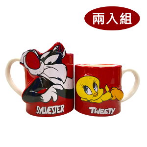 【日本正版】兩入組 傻大貓與崔弟 馬克杯 350ml 對杯組 咖啡杯 Looney Tunes - 268413