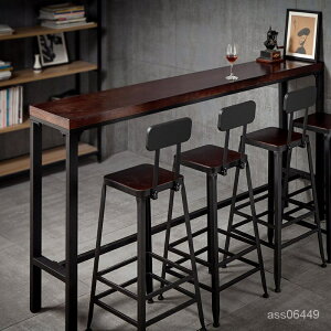 免運！吧檯桌 簡約 家用 現代 酒吧 靠墻 桌椅 組合 高腳桌 鐵藝 實木 長條窄高桌子