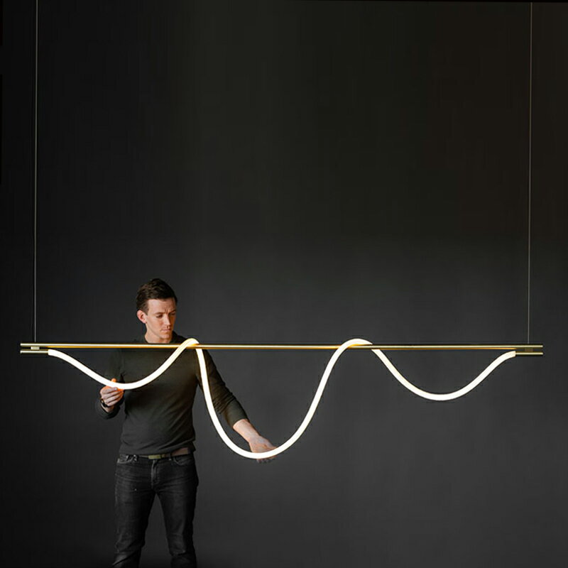 現代簡約餐廳創意音符吊燈北歐LED網紅客廳臥室藝術設計師燈具