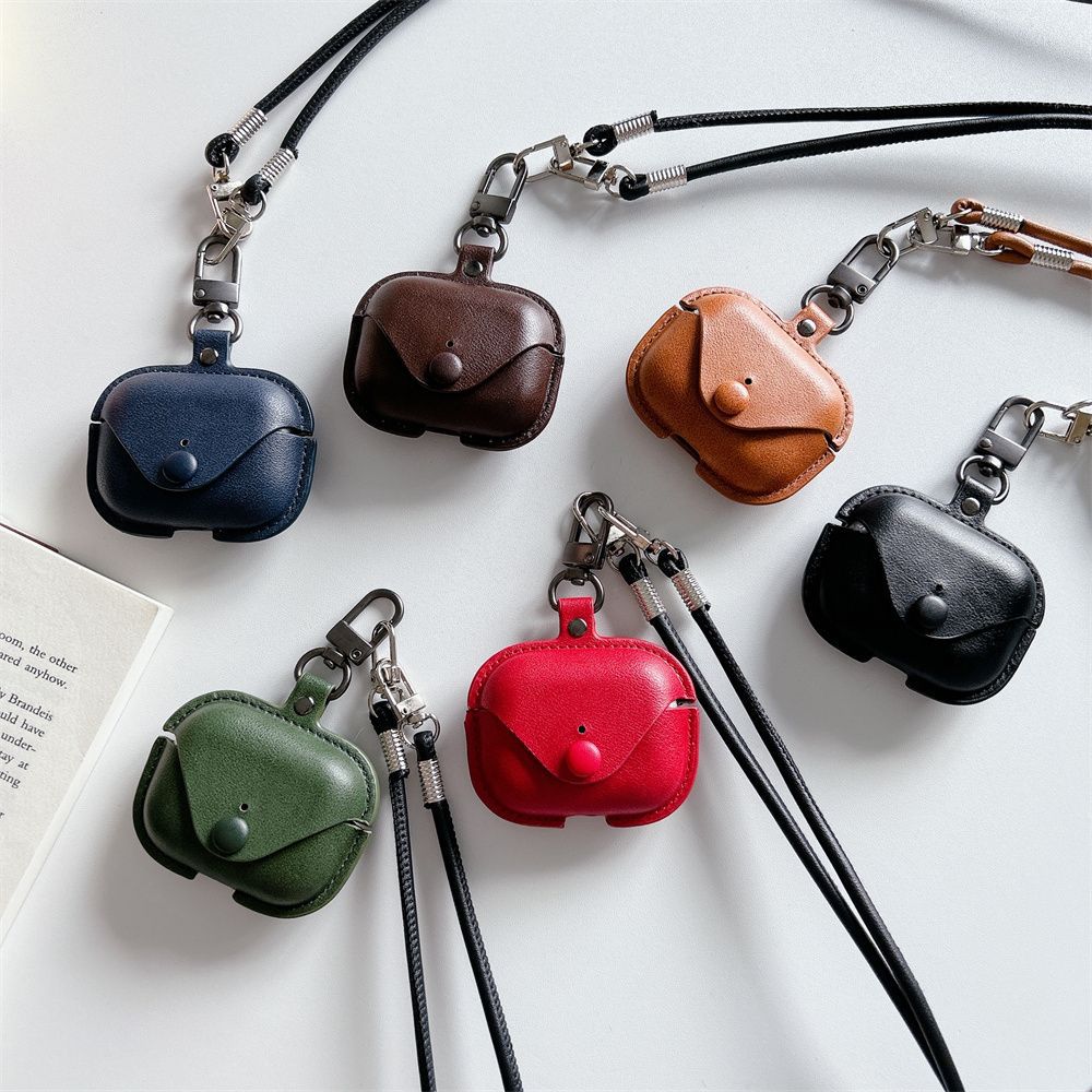 一體皮質適用AirPods4/1/2/3/4代耳機套無線藍芽耳機