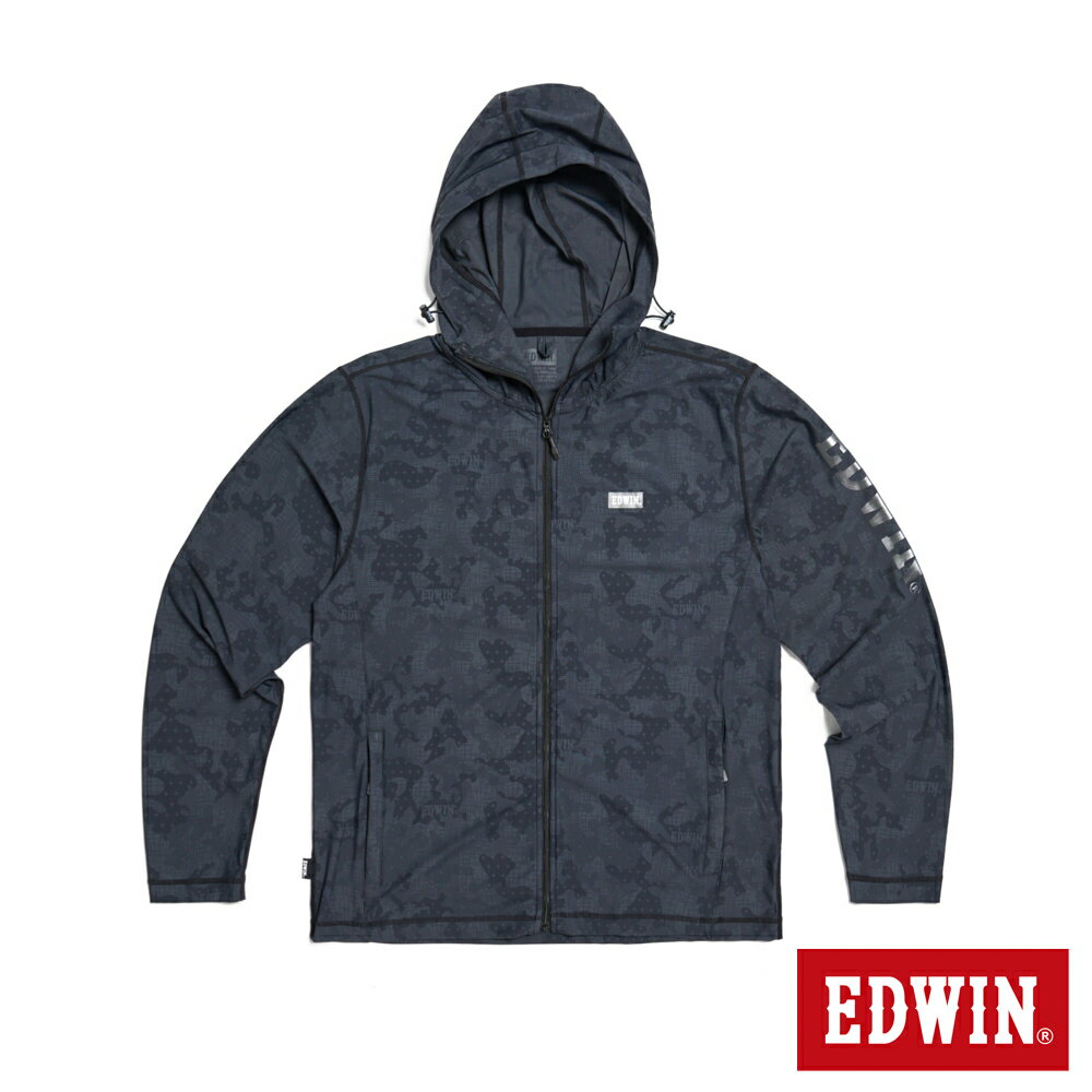 EDWIN 涼感系列 防曬外套-男款 黑灰色 #暖身慶