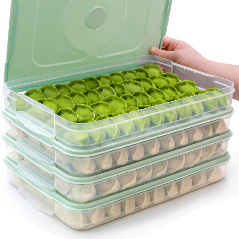 餃子盒凍餃子家用冰箱雞蛋保鮮收納盒水餃多層速凍餛飩盒廚房托盤