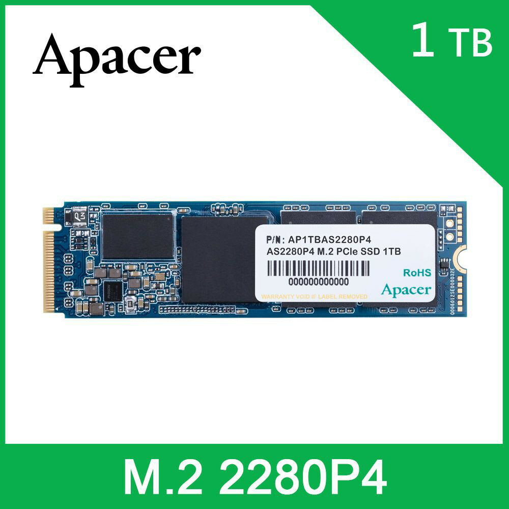 Apacer AS2280P4 256GB 512GB 1TB M.2 PCIe Gen3x4 SSD固態硬碟