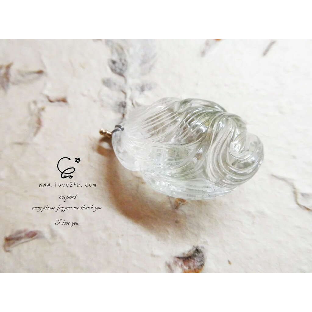 九尾如意 綠幽靈/綠幽靈/晶石鍊墜/ [晶晶工坊-love2hm]