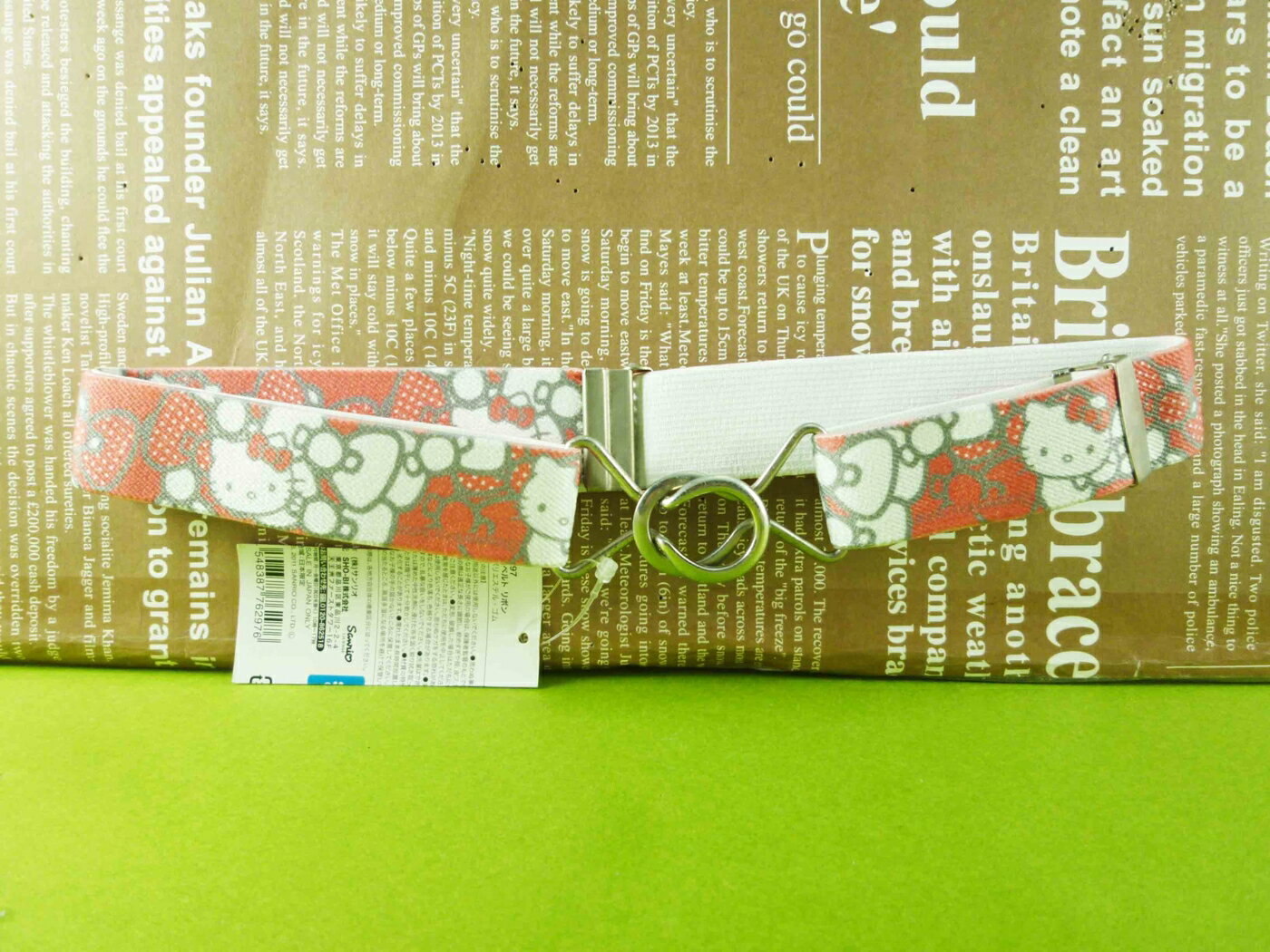 【震撼精品百貨】Hello Kitty 凱蒂貓 造型腰帶 紅緞帶【共1款】 震撼日式精品百貨