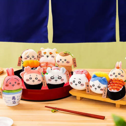 真愛日本 吉伊卡哇 ちいかわ 限定 珠鍊吊飾娃 壽司 烏薩奇 兔兔 吉伊 小八 吊飾 鑰匙圈 掛飾 玩偶吊飾 擺飾