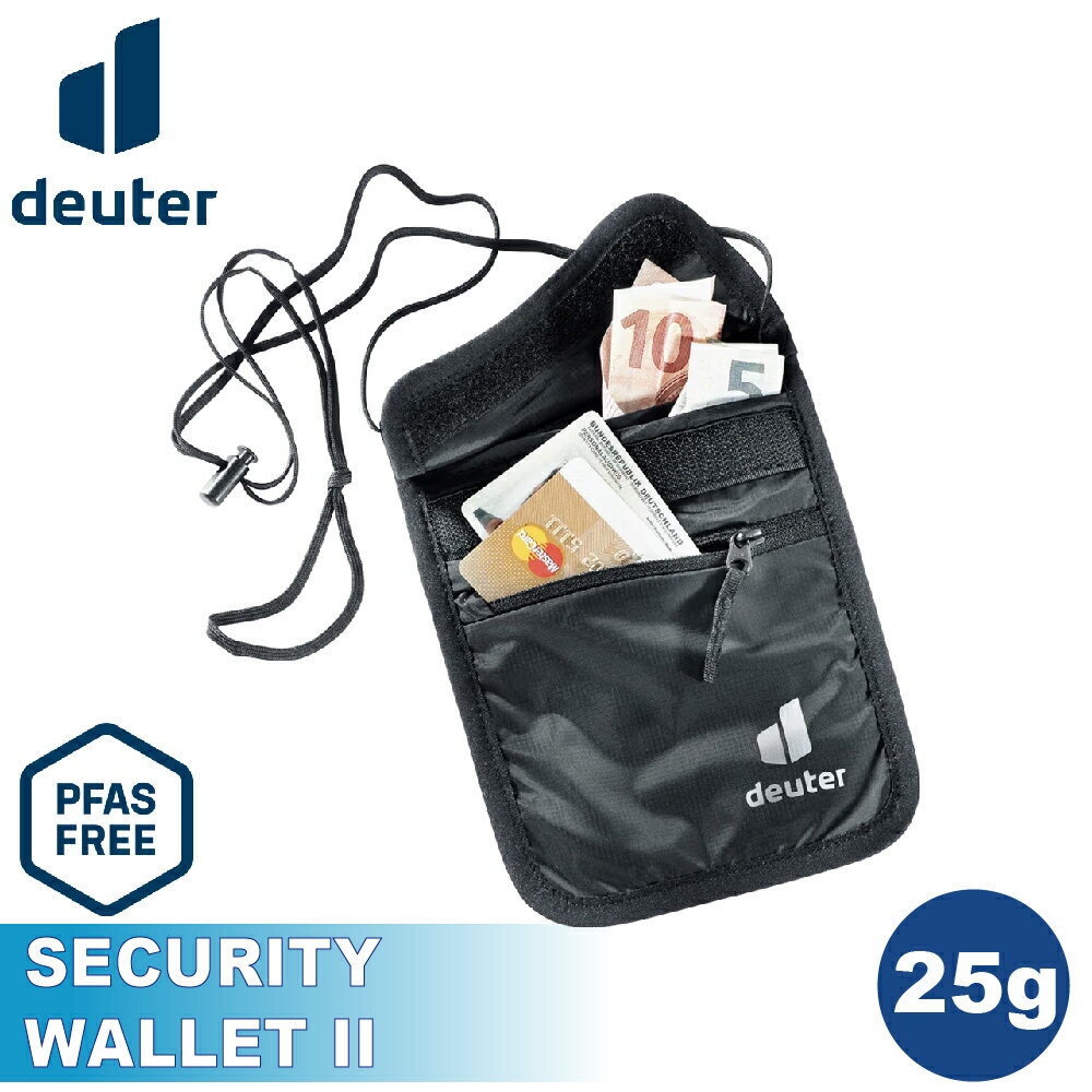 【Deuter 德國 25G Security Wallet II 腰包《黑》】3950221/防盜/側背包/隱藏式錢包