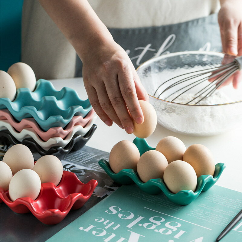 創意雞蛋格廚房用品蛋架家用陶瓷蛋托簡約蛋格冰箱保鮮儲藏收納盒