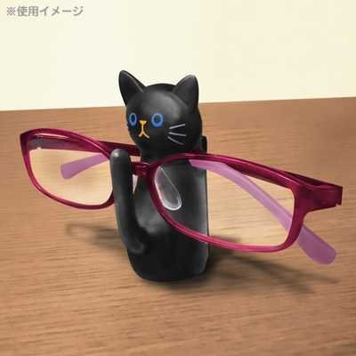 權世界@汽車用品 日本進口 黑貓物語 黑貓站立造型 直接置放式眼鏡架 ME116
