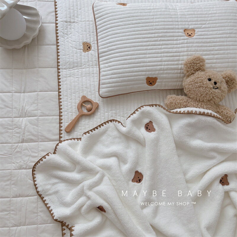 韓國ins嬰兒蓋毯秋冬新生兒安撫毛毯幼兒園兒童毛絨小被子