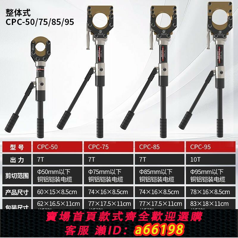 【台灣公司 可開發票】液壓電纜剪刀 線纜鉗電動線纜剪斷線鉗CPC-50/75/85/95鎧裝剪線鉗