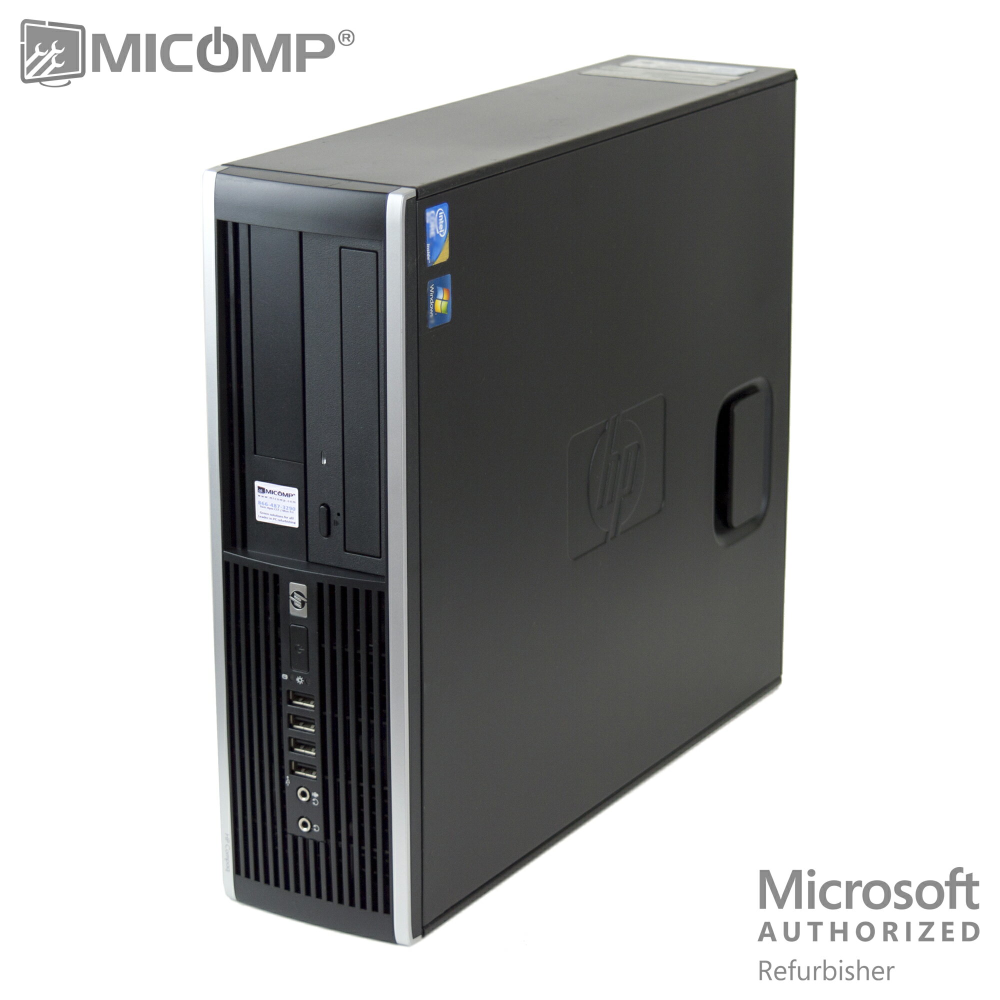 MICOMP: Hp Elite 8200 Windows 10 PC with 2 LCD Monitors Quad Core i5