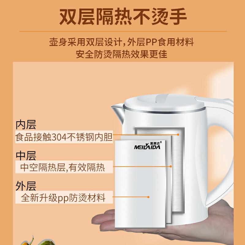 小小型電熱水壺燒水家用學生泡茶旅行杯迷你即熱式便攜辦公室宿舍