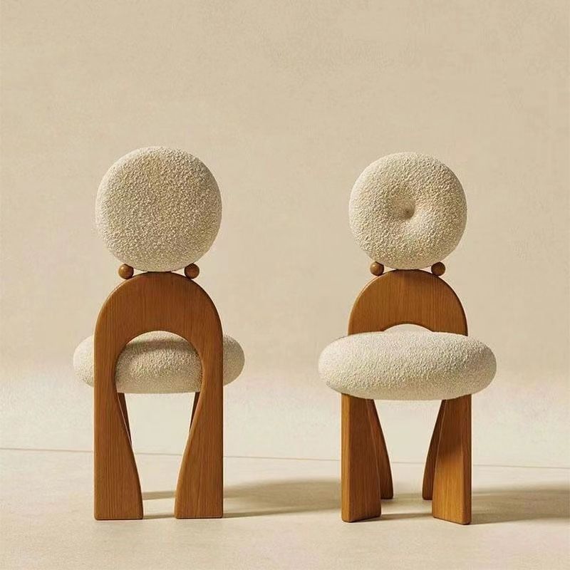 設計師專用椅侘寂風高靠背餐椅臥室化妝凳網紅復古實木梳妝台椅子 全館免運